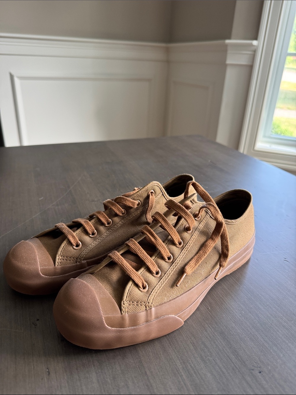 Women's Canvas Low-Top Sneakers in Brown